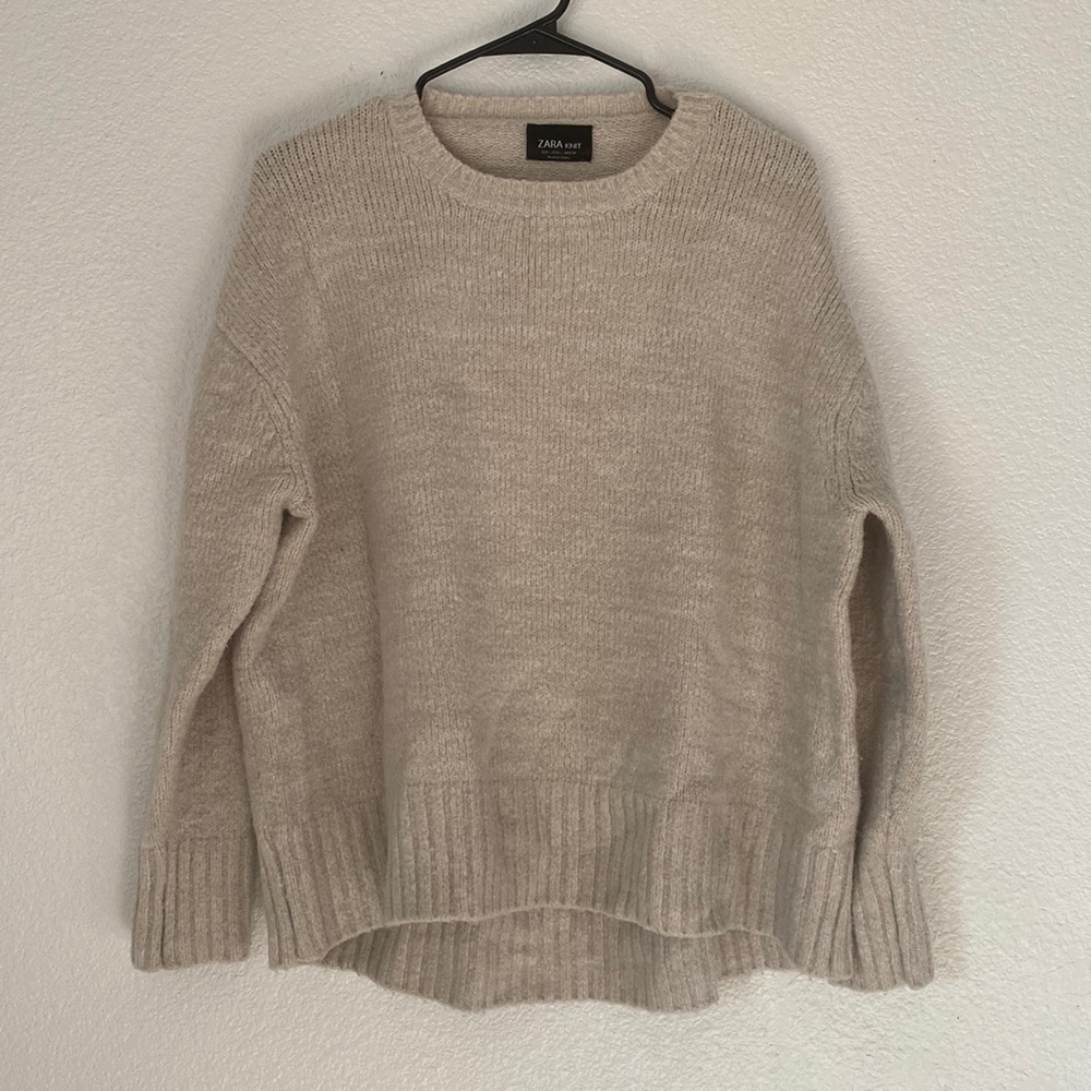 Zara Soft Knit Cream Sweater